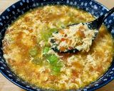 รูปขั้นตอนการทำที่ 5 ของ ซุปไข่ข้นมะเขือเทศ egg drop soup (ปรับเป็นโลว์คาร์บได้)