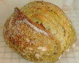 Foto langkah ke 18 dari resep Pandan Biji Wijen Hitam Sourdough Bread.