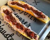 Une image de l'étape 6 de Courgette jaune farcie pancetta tomates emmental aux épices et origan (recette plancha).