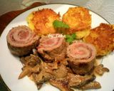 Фото кроку 6 до Мясные роллы с винно - грибным соусом.