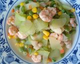 รูปขั้นตอนการทำที่ 2 ของ ผัดผักรวม คลีน (ซาโยเต้) กุ้ง ปลาดอลลี่ 2