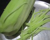 A picture of step 1 of Lauki sweet-Hariyala lachha (bottlegourd sweet).