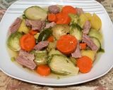 A picture of step 3 of Corn beef and brussels sprouts.