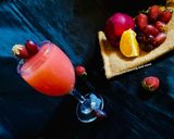 A picture of step 4 of Soga drink (strawberry, Orange, grapes and Apple)🍓🍊🍒🍎.