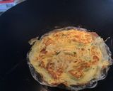 A picture of step 3 of WFH special - mimic Taiwanese Dan Bing (rolled egg crepes) 🥚.