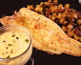Foto del paso 8 de la receta: Lubina a la Plancha con Calabacín y Papitas a la Mantequilla al Wok con Mayonesa de Trufa