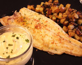 Foto del paso 8 de la receta: Lubina a la Plancha con Calabacín y Papitas a la Mantequilla al Wok con Mayonesa de Trufa