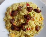 A picture of step 1 of Stir fry couscous.
