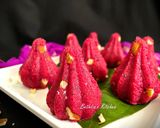 A picture of step 7 of Red Dragon Fruit Sooji Modak.