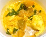 Gambar langkah 4 resipi Masak lemak telur itik sayur labu.