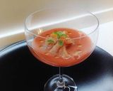 Piros gyümölcs gazpacho füstölt lazaccal-inspiráció Tony Mazzanobile konyhájából recept fázis 4 fotója