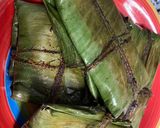 A picture of step 4 of Hilsa paturi (fish steamed in banana leaf).