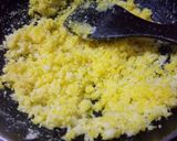 A picture of step 3 of Kesariya Coconut laddu.