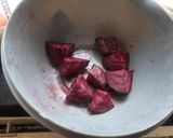 A picture of step 1 of Beetroot Hummus.