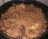 A picture of step 1 of Sindhi's special onion pulao.