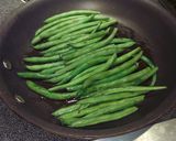 A picture of step 2 of Garlic String Beans (wine/balsamic vinegar).