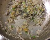 A picture of step 1 of Cabbage with green peas.