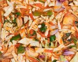 A picture of step 2 of Tortilla de repollo (cabbage omelette).