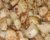 A picture of step 2 of Falahari aloo.