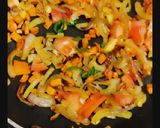 A picture of step 2 of Veg poha.