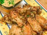 Roasted Chicken Wings with Homemade Spicy Garlic Mayo