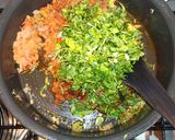 A picture of step 3 of Methi Chicken / fresh fenugreek chicken.