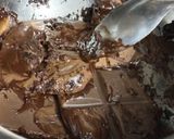 A picture of step 8 of Chocolate ganache cake.