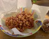A picture of step 1 of Prawn and bacon pasta sauce.