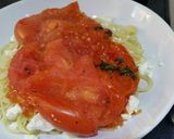 A picture of step 5 of Spaghetti with herby, garlic roasted tomatoes and feta cheese .