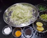 A picture of step 2 of Green papaya sambharo.