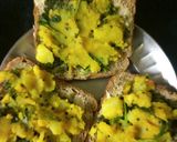 A picture of step 2 of Bombay toasty sandwich.