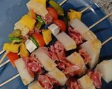 Foto del paso 4 de la receta Brochetas saladas de melón y mango