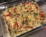 Une image de l'étape 10 de Salade de riz aux moules,tomates et courgette.