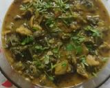 A picture of step 11 of Visrati VangiTuria Pana Sabji with paratha.