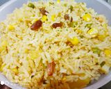 A picture of step 8 of Brown Rice with lots of veggis.