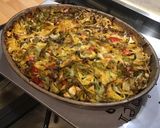 Une image de l'étape 12 de Gratin de tagliatelles à la trevisana et légumes multicolores.