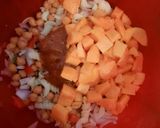 A picture of step 2 of Mango Pasta chaat.