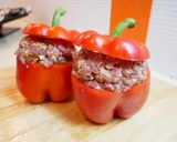 รูปขั้นตอนการทำที่ 4 ของ Stuffed Pepper Bell in the oven - พริกหยวกยัดไส้อบ