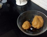 A picture of step 5 of Biscuits Meethi (Swiss roll style).
