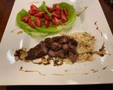 A picture of step 4 of Lamb Tenderloin with a Whiskey Maple Syrup Sauce.