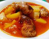Foto del paso 6 de la receta Patatas a la sidra con chorizo y longaniza