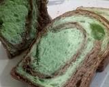Roti Tawar Pandan Coklat langkah memasak 9 foto