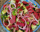 A picture of step 5 of Beet & Cucumber Salad.