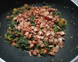 A picture of step 3 of Amaranth Moong Vaaji.