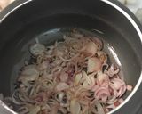 A picture of step 2 of Kesari Rice with chicken fry and mutton kosha.