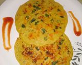 A picture of step 2 of Cornmeal Uttapam.