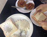 A picture of step 5 of Chicken kabab cheese sandwich 😋.