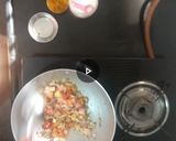 A picture of step 1 of Aloo matar curry.