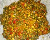 A picture of step 7 of Shinkafa da alayyahu sauce.