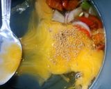 A picture of step 5 of Stir fry noodles with egg omelette and boiled egg.